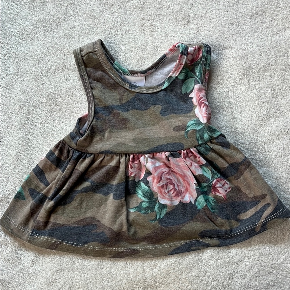 Boutique Big milk clothing co, Handmade Floral Camo Kids Top